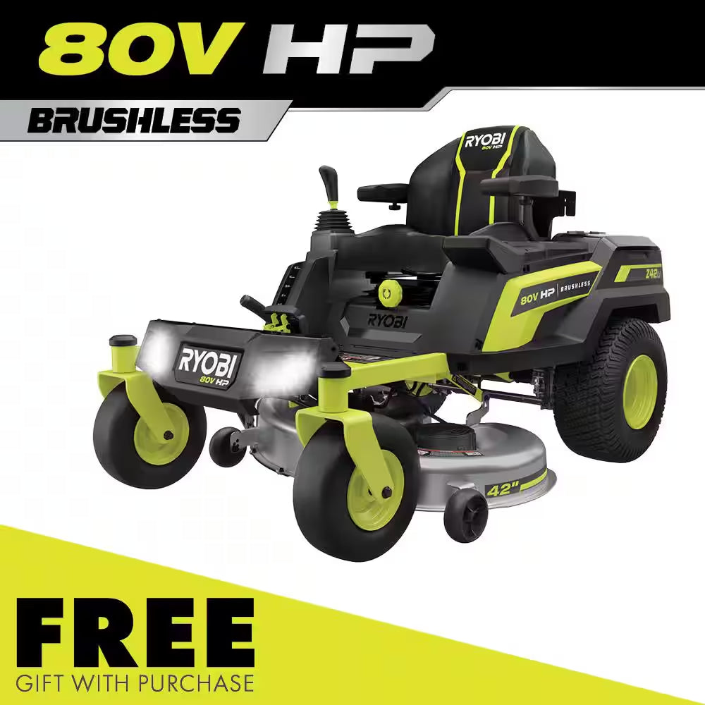 RYOBI 80V HP 42 In. Brushless Electric Zero Turn Mower – iDrive