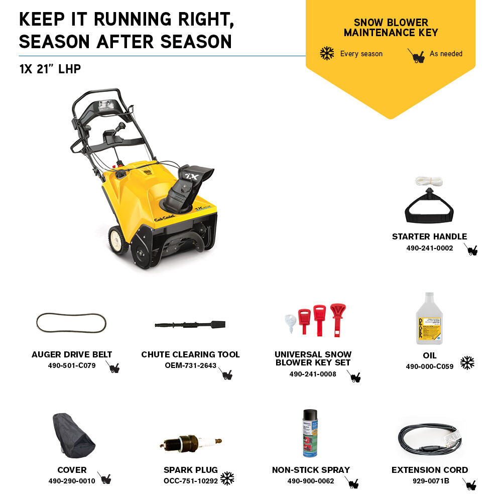 Cub Cadet 1X 21 in. Single-Stage Snow Blower | Electric Start | 208 cc | Remote Chute (31PM2T6C710)