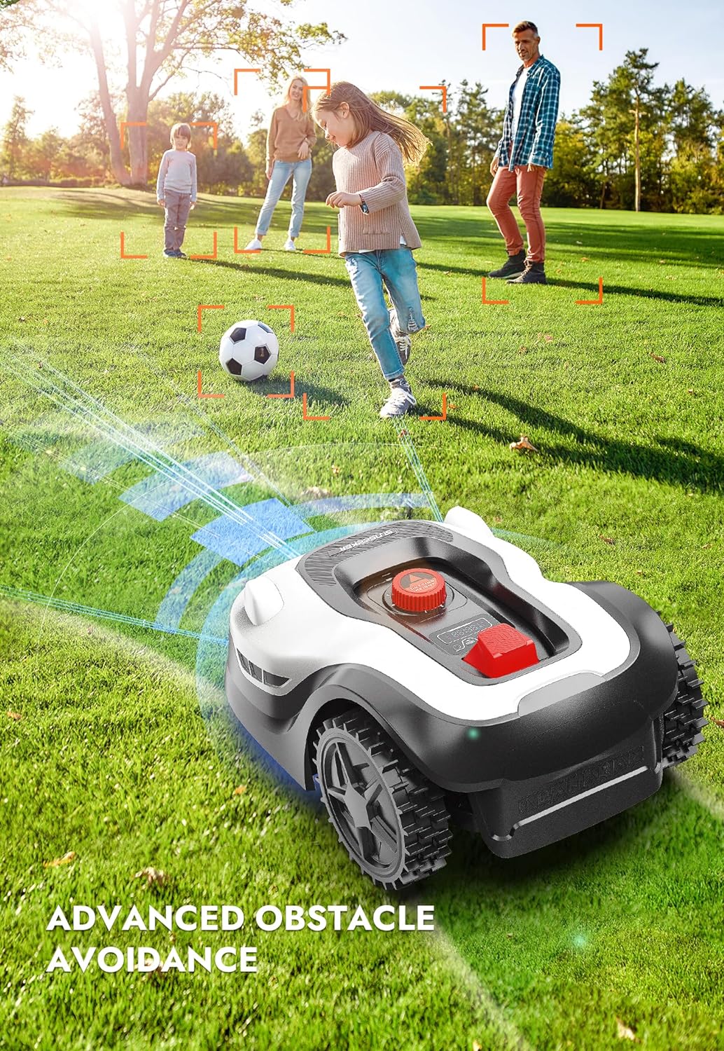 SUNSEEKER L22 Robotic Lawn Mower 0.3 Acre/ 13,000 Sq.Ft, with Mapping Function and App Control, Only 52 db,Rain Sensor & Boundary Wire, Battery & Charger Included, Black & White…