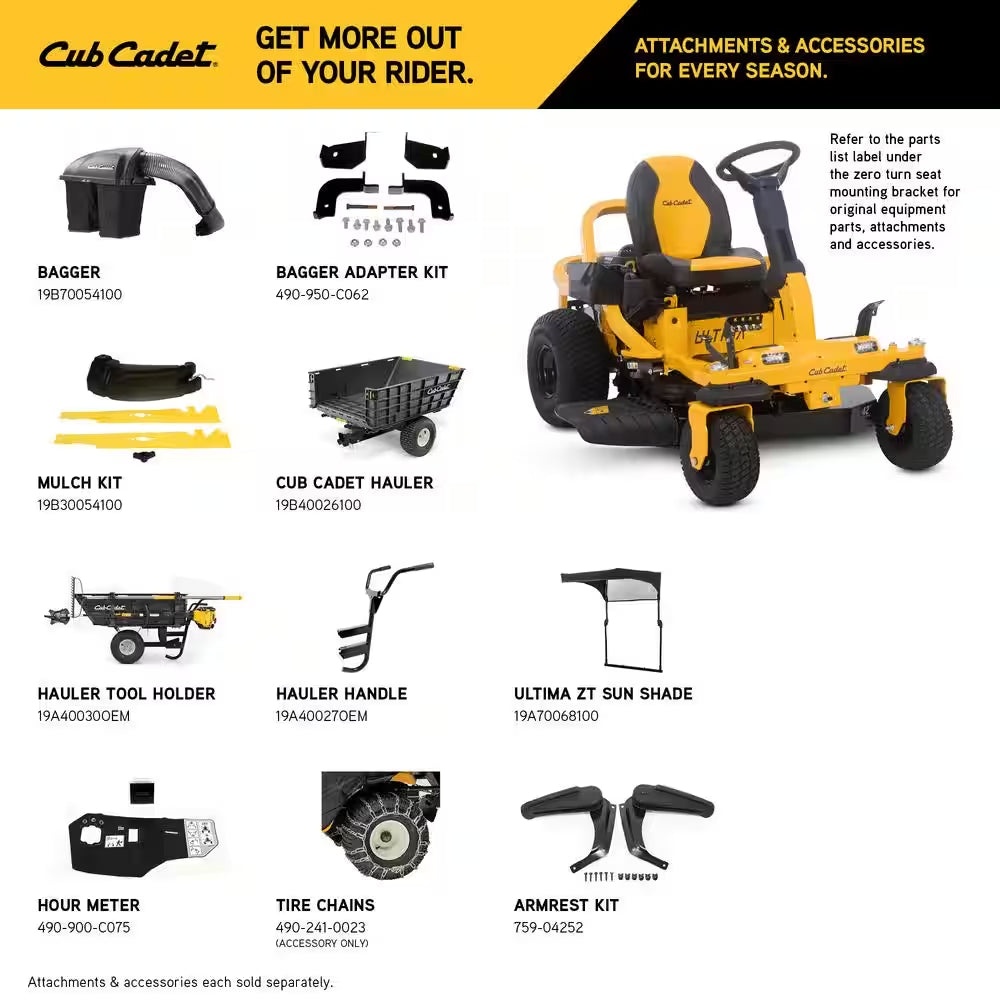 Cub Cadet Ultima ZTS1 42 In. 22 HP Kohler Synchro-Steer Zero Turn Mower