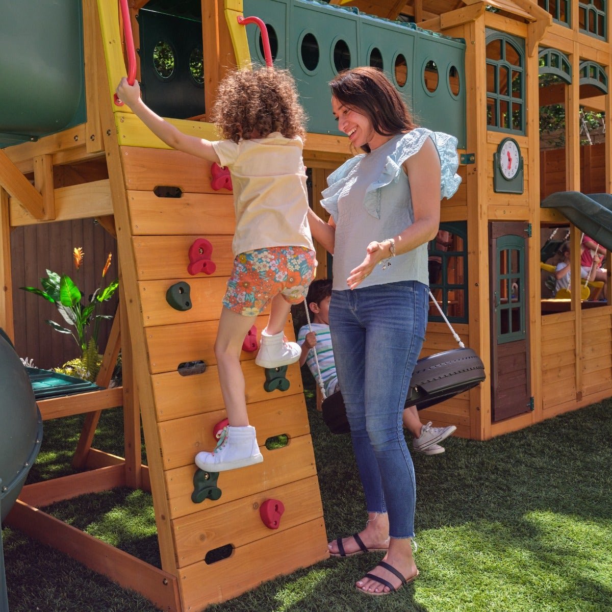 Bear Cave Lodge Swing Set – Installation Available