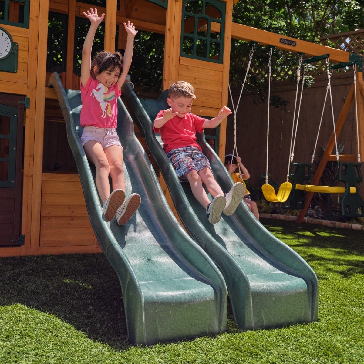 Bear Cave Lodge Swing Set – Installation Available