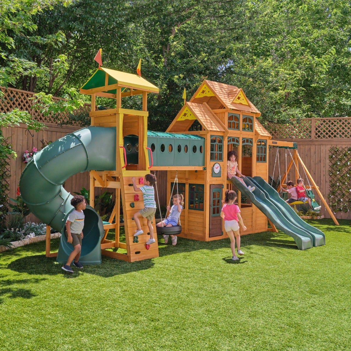 Bear Cave Lodge Swing Set – Installation Available