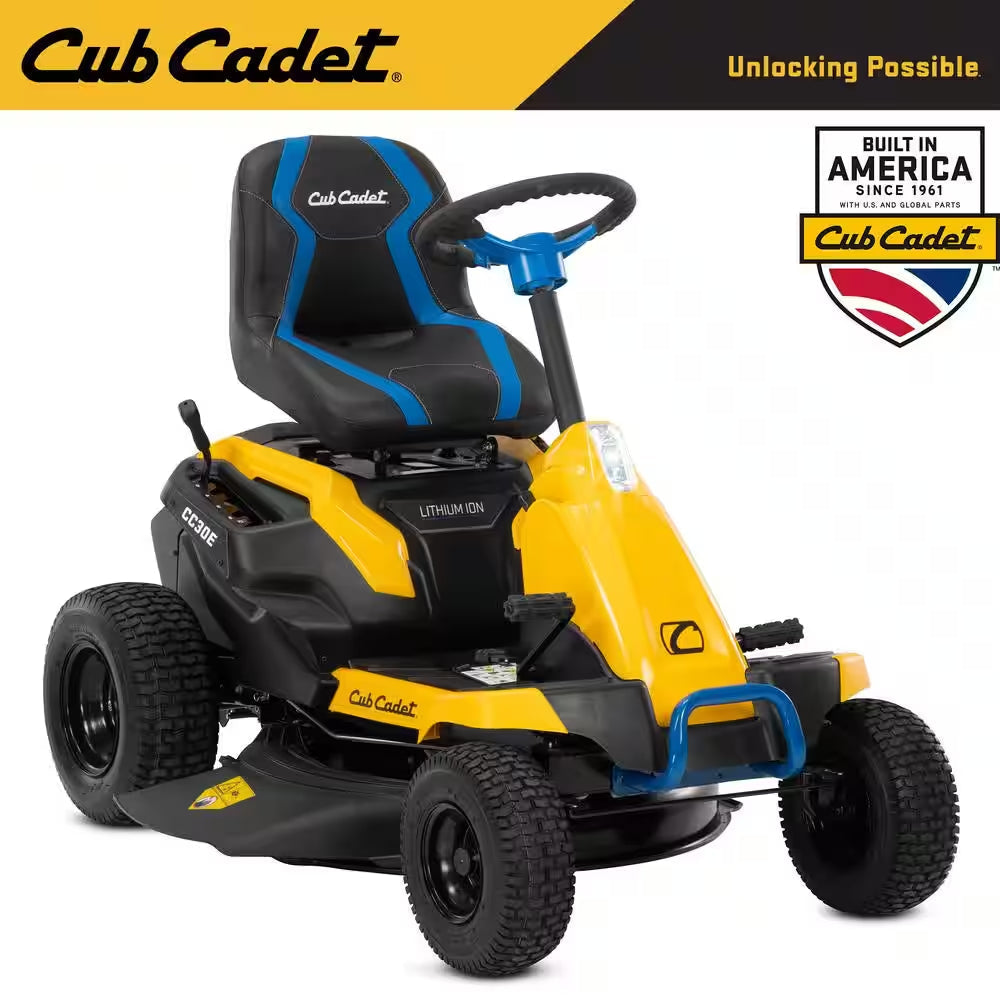 Cub Cadet CC30E 30 In. 56V 30Ah Electric Cordless Riding Lawn Mower