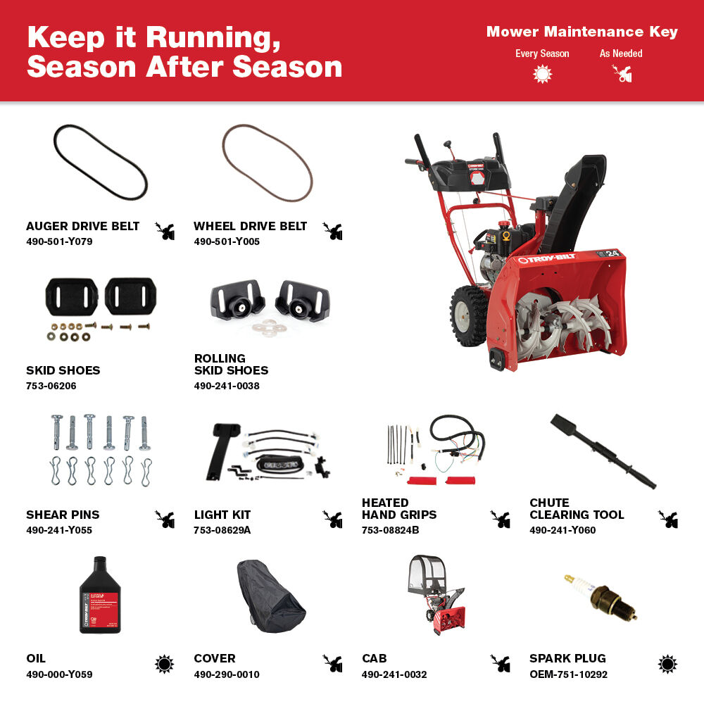 Troy-Bilt Storm 2420 Two- Stage Gas Snow Blower | 24 in. | 208 cc | Electric Start | Self Propelled
