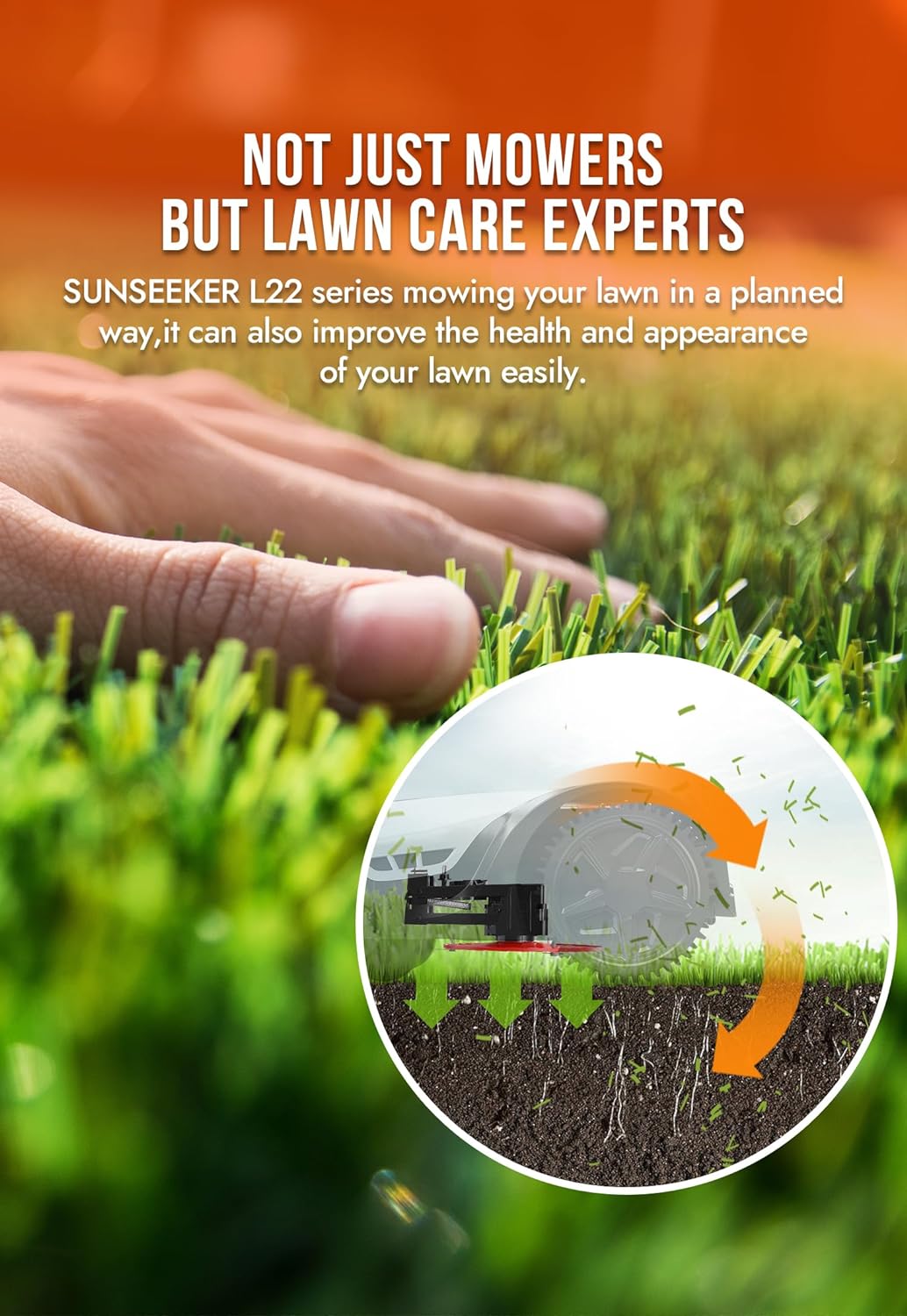 SUNSEEKER L22 Robotic Lawn Mower 0.3 Acre/ 13,000 Sq.Ft, with Mapping Function and App Control, Only 52 db,Rain Sensor & Boundary Wire, Battery & Charger Included, Black & White…