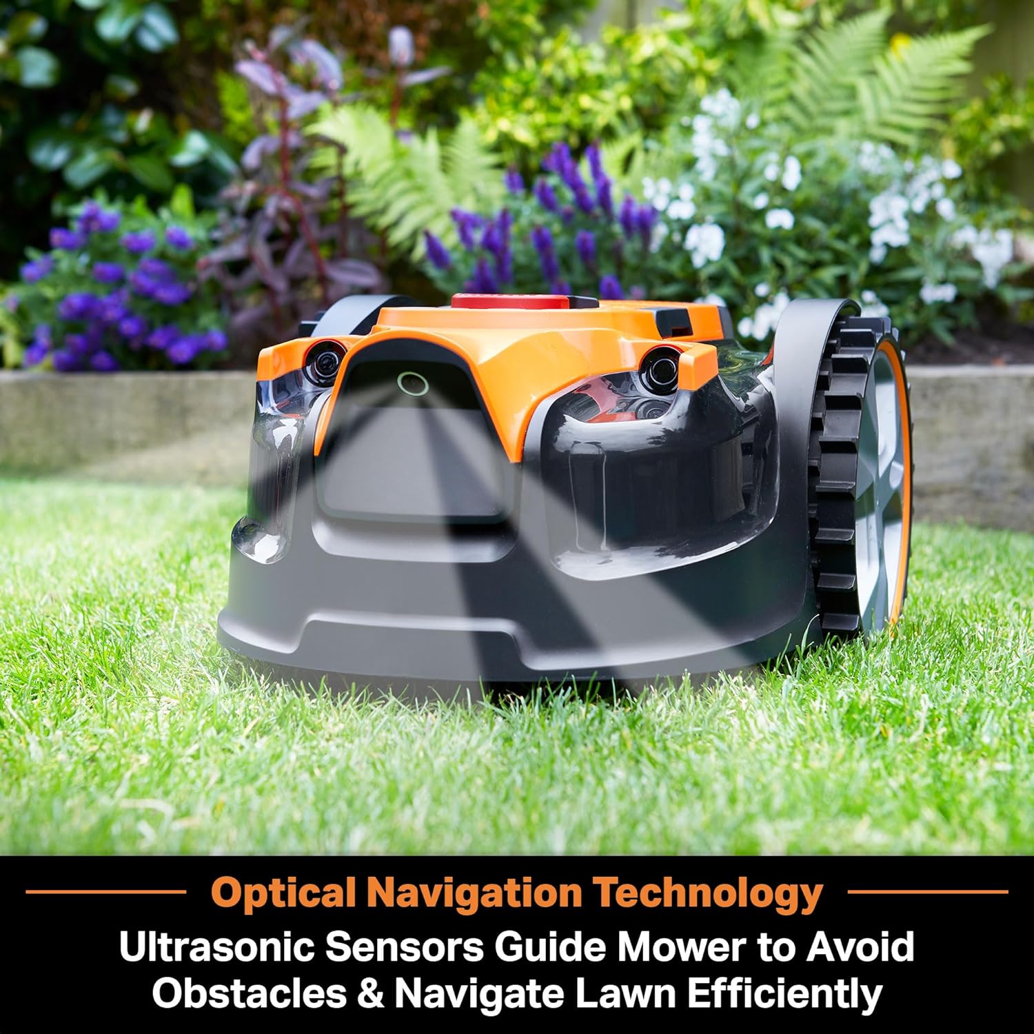 LawnMaster OcuMow™ Robot Lawn Mower Perimeter Wire Free Robotic for Small Yards up to 1000 Square feet Optical Navigation Automatic Obstacle Avoidance Low Noise Spot Cut and No Go Function