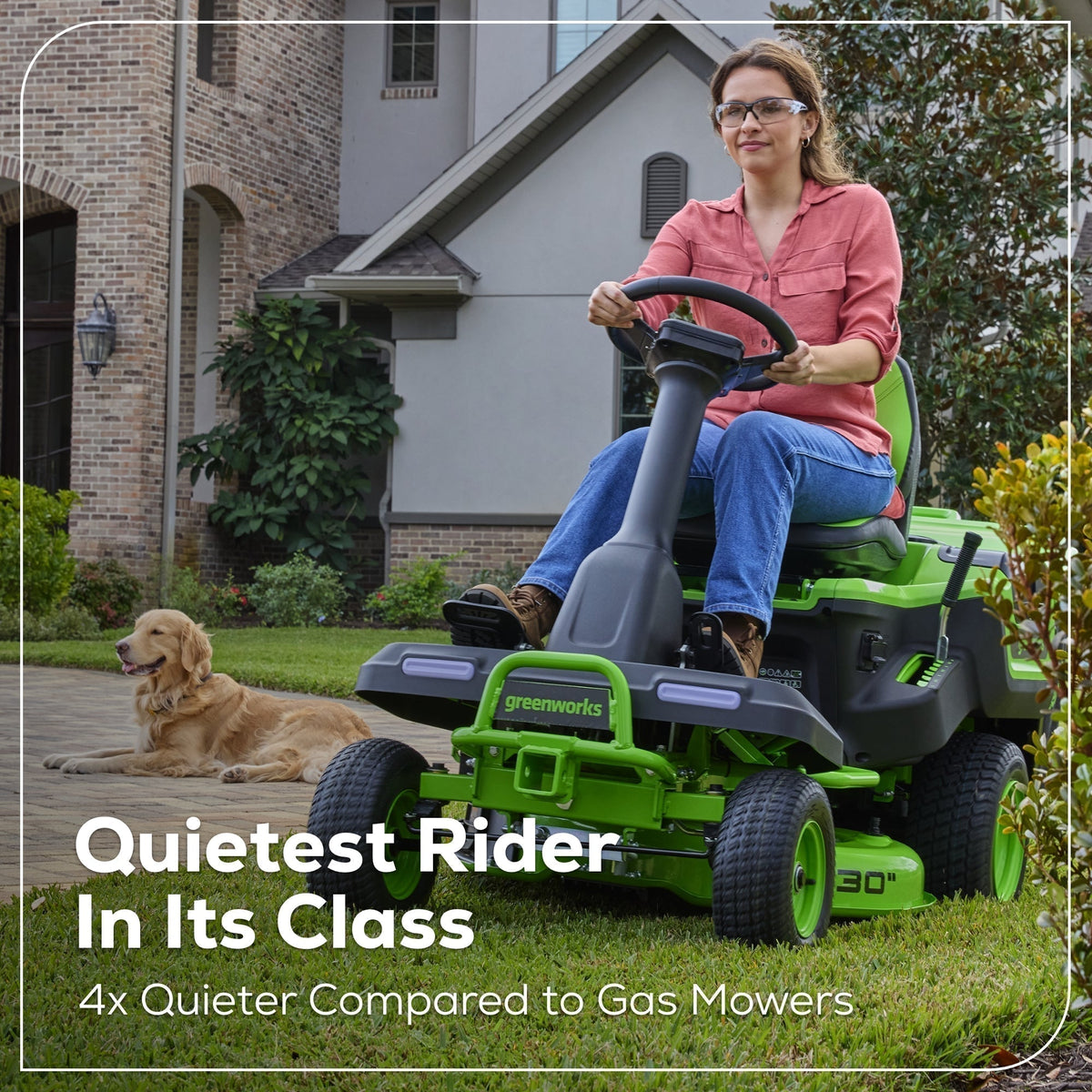 60V 30” CrossoverT Riding Lawn Tractor with (2) 8.0 Ah, (2) 4.0 Ah Batteries & 600-Watt Charger
