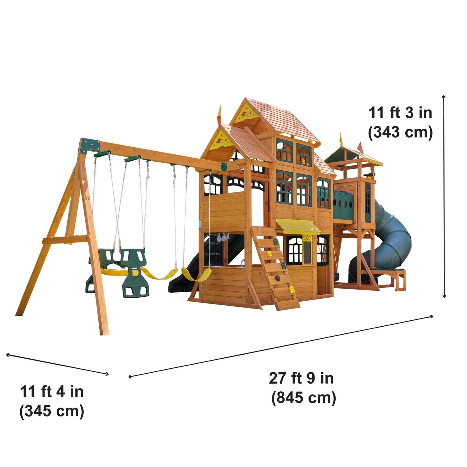 Bear Cave Lodge Swing Set – Installation Available