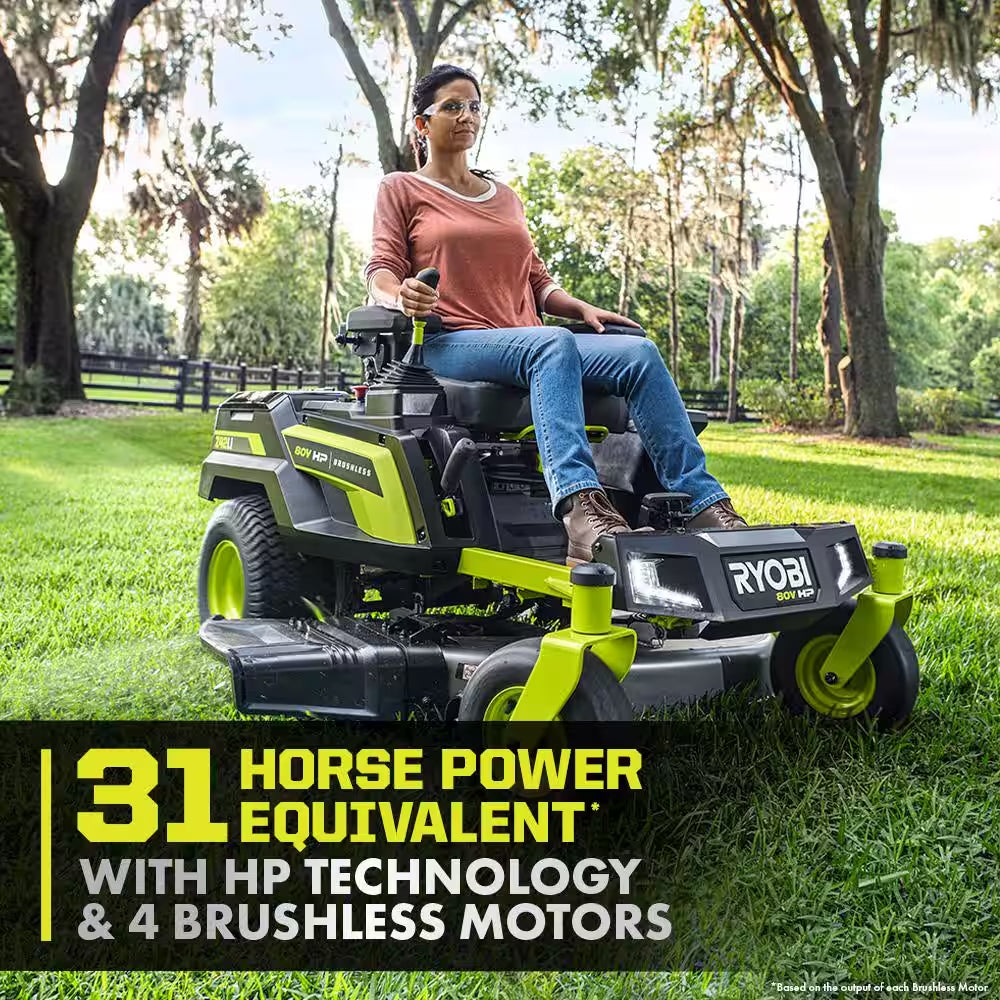 RYOBI 80V HP 42 In. Brushless Electric Zero Turn Mower – iDrive